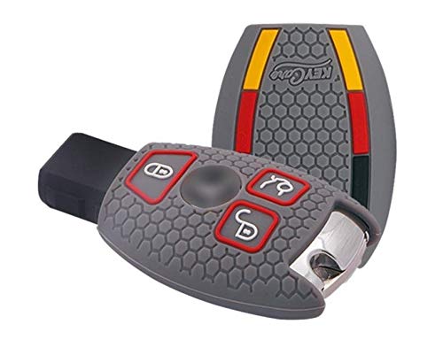 CLOUDSALE ; Your Store. Your Place Silicone Key Cover for Mercdes Benz C E M S CLS CLK GLK GLC G Class 3 Button Smart Key (Grey)