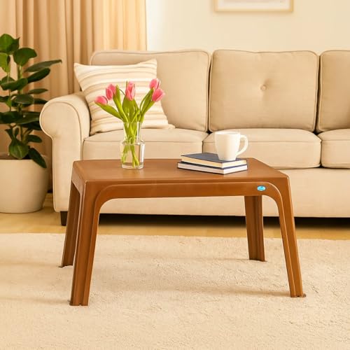 Image of Nilkamal Victor Center Table | Coffee Table | Tea Table | Teapoy for Home, Living Room, Office, Cafes | Pear Wood