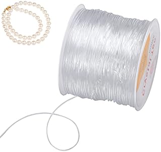 35 m Clear Stretch Elastic Beading Thread, Craft Jewelry Bracelet Making Cord String, 1mm Crystal String Stretch Line for Hanging Christmas Ornaments, Bracelet Making, Sew Hobby