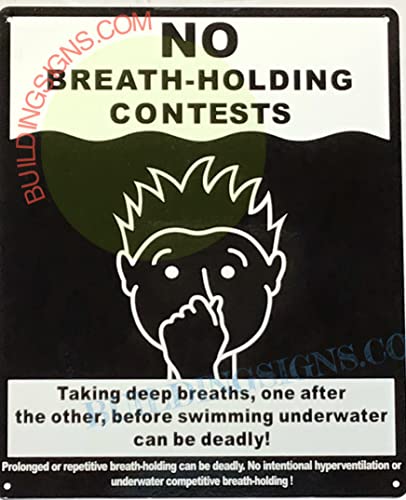Señal para piscina NO BREATH HOLDING CONTESTS 10x12 in miniatura 3