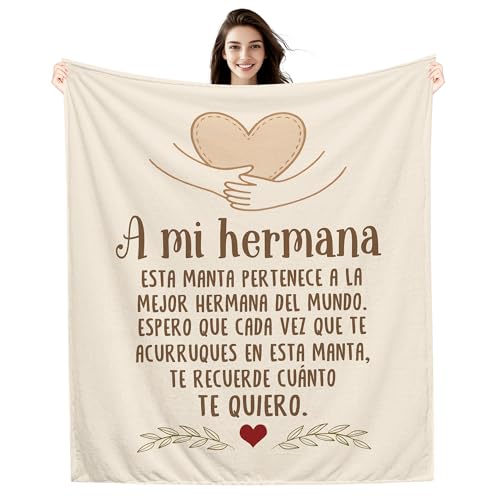 Amorea A mi Hermana Espero Que Cada Vez Que te Acurruques en Esta Manta te Recuerde cuánto te Quiero Manta para la Mejor Hermana Regalo de Cumpleaños Recordatorio