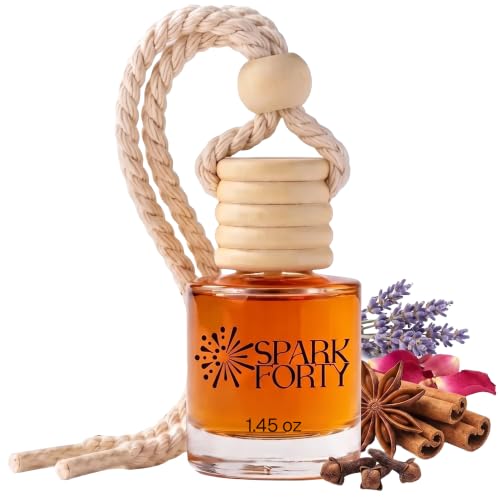 Image of Night Car Air Freshener Hanging | Car Perfume, 0.27 fl oz (8 ml) | 30-Day Luxury Glass Diffuser | Creamy Florals, Soft Woods & Subtle Spice | Long-Lasting Woody Sweet Scent