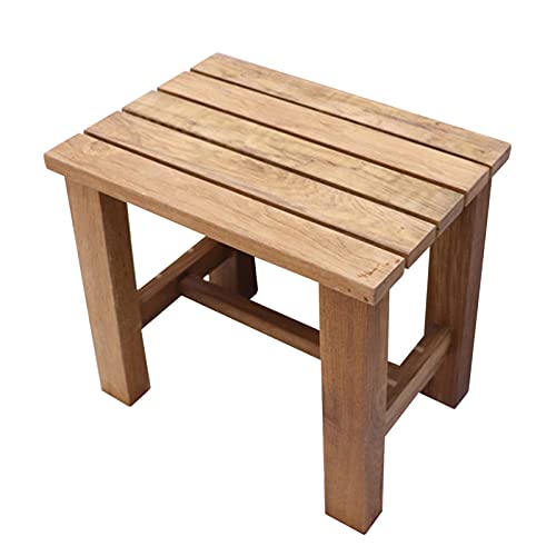 Taburete de ducha de madera impermeable para bañera, spa y baño, asiento cómodo, banco de afeitado y reposapiés, silla de ducha duradera para interiores para mayor estabilidad