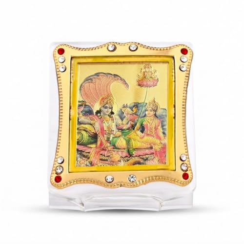 Image of Laxmi Narayan Idol for Car Dashboard, Decorative Hindu God Murti for Home, Office & Temple, Spiritual Gift Item