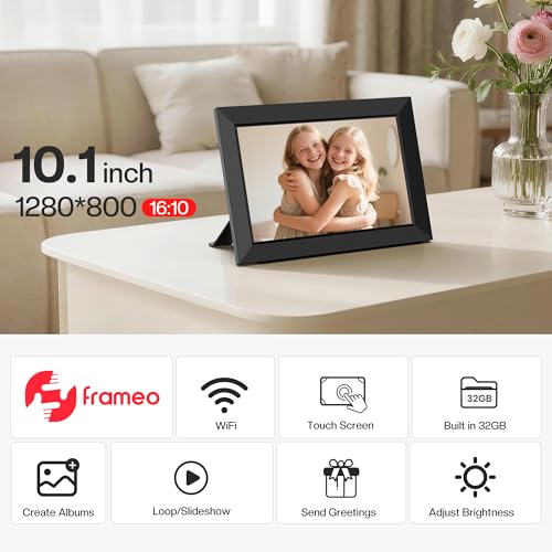 undefined Frameo 10.1 Inch WiFi Digital Picture Frame, Smart Cloud Electronic Photo Frame with HD IPS Touch Screen Slideshow 32GB Memory Auto-Rotate Wall Mount, Share Photos/Videos from Phone by Frameo App の商品画像 8