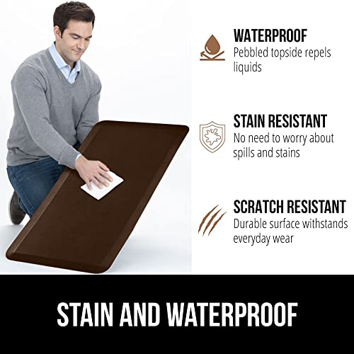 Image of GORILLA GRIP Cushioned Antifatigue Kitchen Mat for Floor, 70x24, Brown