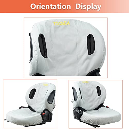 Image of Forklift Tractor Seat Cover, 600D Oxford Cloth Weatherproof Durable Seat Cover for Toyota Forklift Seat Backrests 22 inch H, Approx 20 inch W