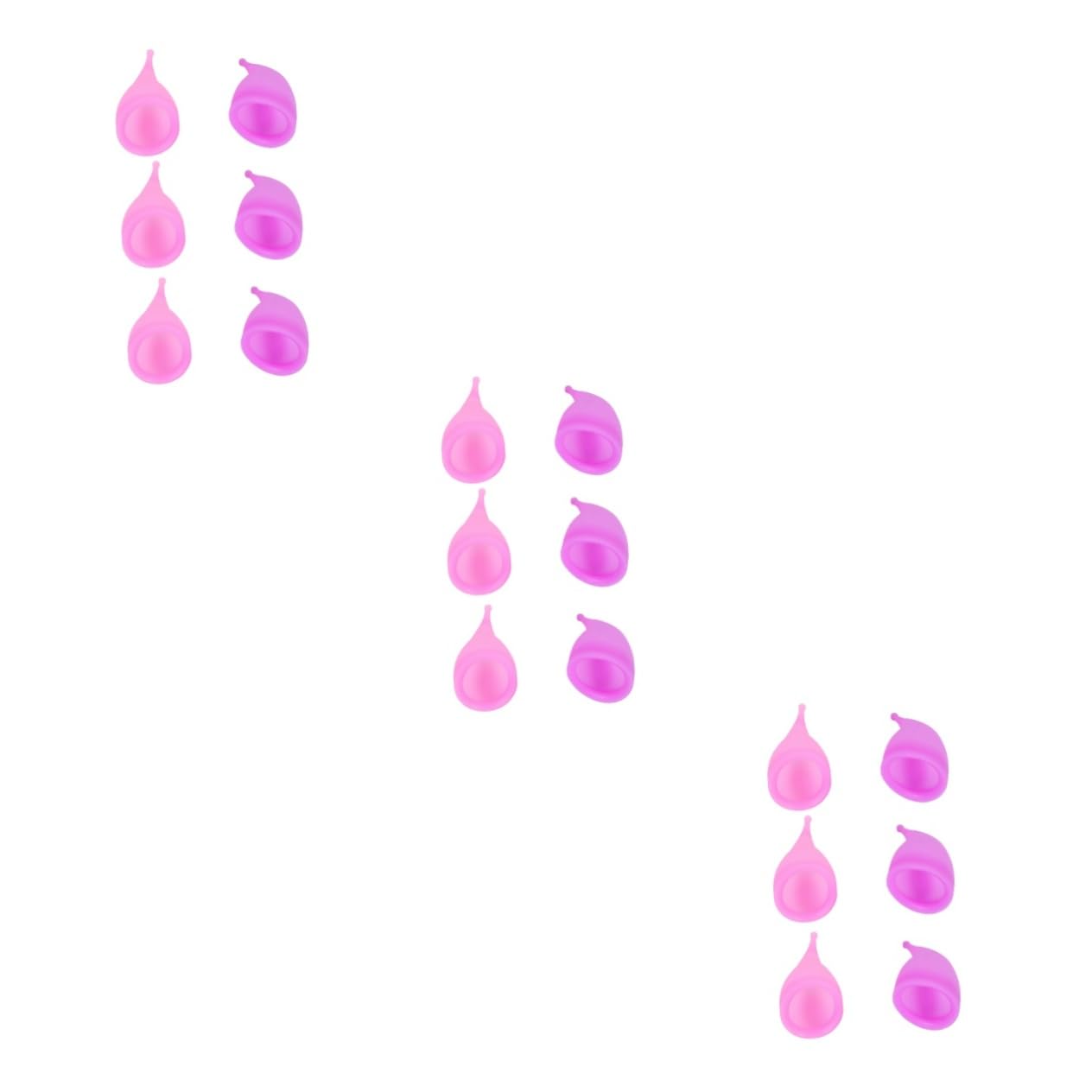 Didiseaon 3 Set Di Coppette in Silicone Riutilizzabili Femminili Sicure Delicate Sulla Pelle Per Il Ciclo Mestruale 6 Pezzi*3