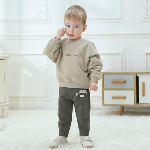 U·nikaka 3-Pack Baby Boys Pants Casual Toddler Sweatpants Athletic Infant Boys Joggers Cotton Flexy Pants and Leggings2