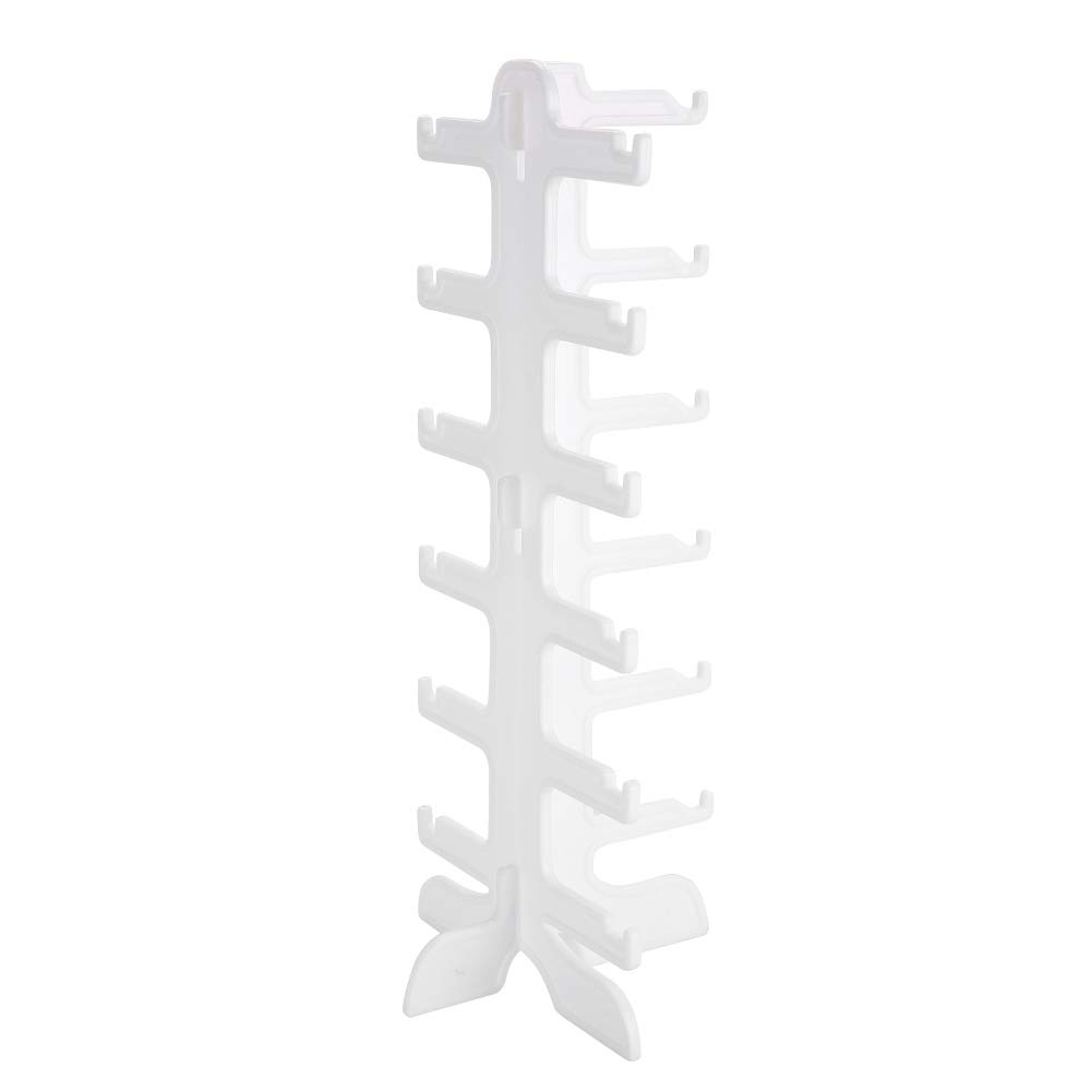 Stojak na Okulary Przeciwsłoneczne, Biały Organizer na 6 par, Uchwyt Wyświetlacz, 35,5 x 15,8 cm, do Biurka
