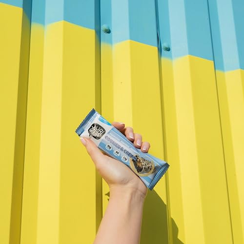 YuBi Cookies & Cream - 12er Pack - Proteinriegel - 99 Kalorien, proteinreich, ballaststoffreich, zuckerarm, glutenfrei und milchfrei - 420g