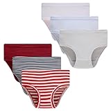 Winging Day Big Girls Cotton Striped Panties Size 12 (6-Pack)
