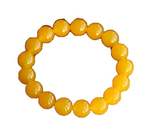 Bracelet en agate jaune véritable et pierres polies à la main pour homme et femme