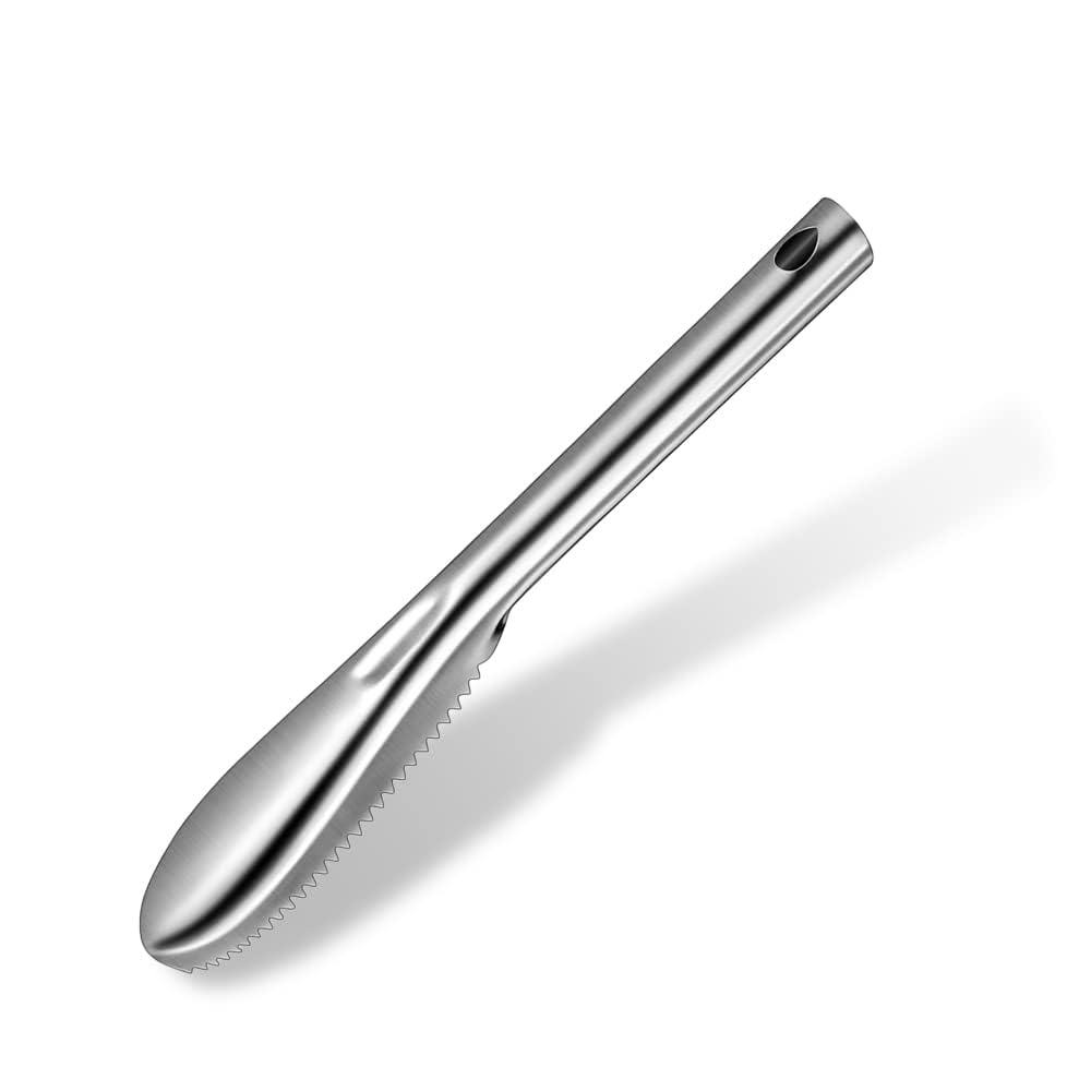 Fish Scaler Brush Fish Scaler Remover,Portable Fish Scale Remover Fish Descaler Tool,with Stainless Steel Sawtooth Easily Remove Fish Scales for Family Kitchen, Seafood Markets (A)