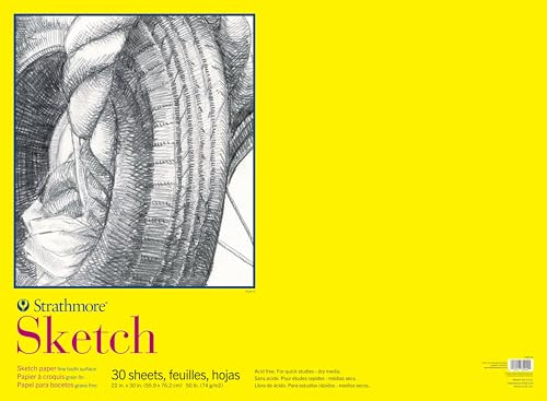 Strathmore 300 Series Sketch Paper Pad for Drawing Artists and Students - 22 x 30 inches 30 Sheets