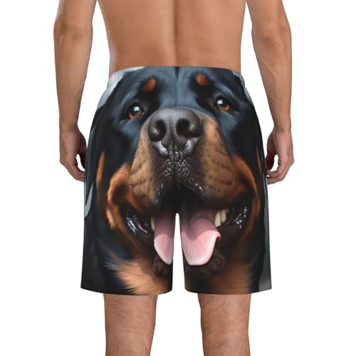Rottweiler Dogs Tongue Head Men's Casual Shorts Drawstring Summer Beach Shorts Quick Dry Bathing Suits Hawaii Swim Trunks3