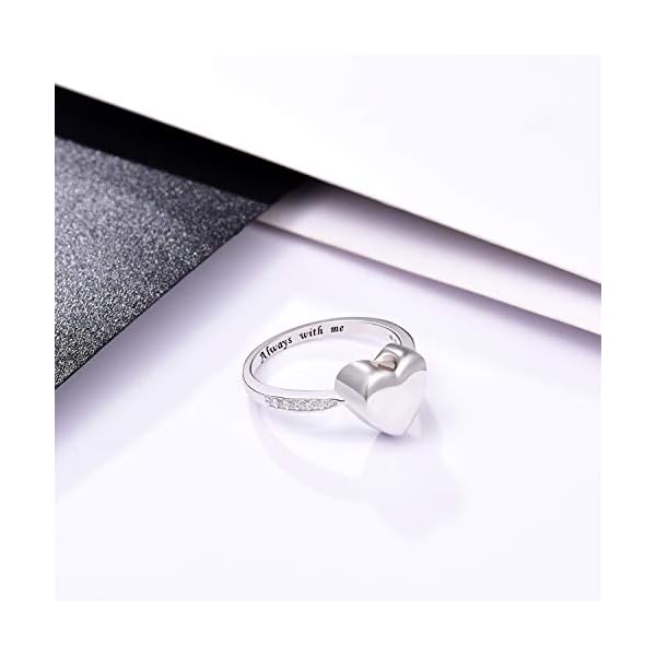 BEILIN Hold Loved Ones urn Ring 925 Sterling Silver Always with me Heart Cremation Urn Ring for Ashes for Women (6.5)
