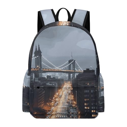 New York City Printed Backpack Water-Resistant Pack Stylish Bag Lightweight Travel Backpack
