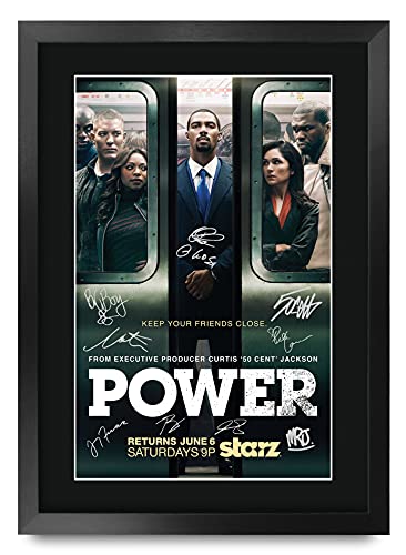 HWC Trading Power The Cast 16 x 12 inch Framed Gifts Printed Signed Autograph Picture for TV Memorabilia Fans - 16" x 12" Framed