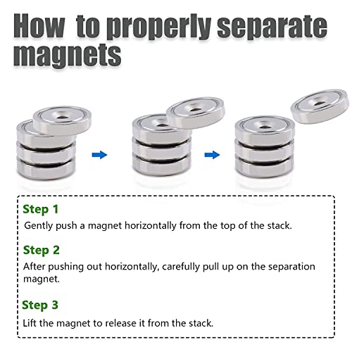 Magxcene Neodymium Round Base Cup Magnet Heavy Duty, 50Lbs Strong Permanent Rare Earth Magnets With Countersunk Hole And Screws For Industrial Craft Cabinet Door Wood, 0.98 Inch, 12 Pack #TOP3