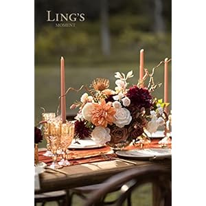 Ling's Moment Fall Terracotta Artificial Flowers Greenery Grand Box Set, Burnt Orange Fake Flower for DIY Wedding Bridal Bouquet, Centerpieces Decor, Floral Arrangement Decor, etc. Lings Moment Fall Terracotta Artificial Flowers Greenery Grand Box Set Burnt Orange Fake Flower for DIY Wedding Bridal Bouquet Centerpieces Decor Floral Arrangement Decor etc