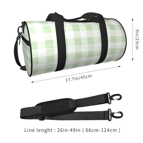 Large Duffle Bag for Travel - Pistachio Green Checkboard A Gym Bag for Women Men, Foldable Travel Bags for Women Men with Zippered Multiple Pockets2