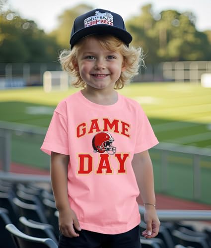 MODNTOGA Toddler Girl Boy Game Day T-Shirt Sunday Football Cap Graphic Shirt Short Sleeve Little Kid Rugby Sports Fan Tee Top2