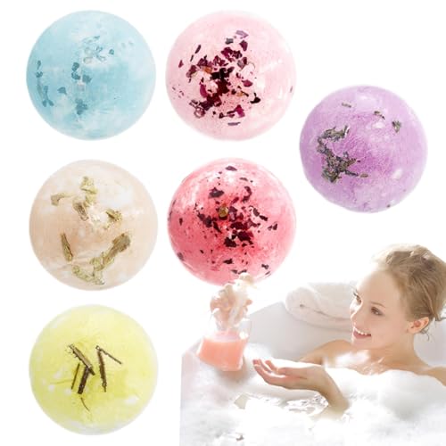 Lot de 6 balles de bain à bulles pour homme et femme - Kit de boules de bain naturelles