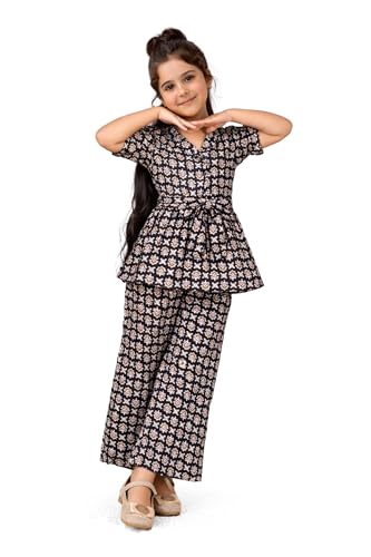 Image of Fashion Dream Girl's Cotton Blend Printed Co-ord Set|Clothing Set|Combo Set|Casual Wear|Coordinate Outfit for Girls|Two-Piece Set
