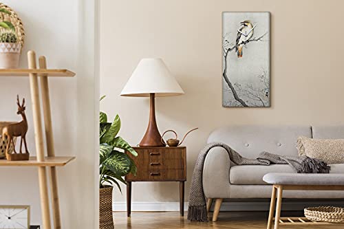 Horloge sur toile silencieuse oiseau decoration mur - 4