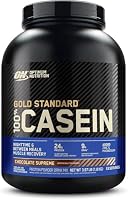 OPTIMUM NUTRITION Gold Standard 100% Casein Protein Powder, Chocolate Supreme Flavour, 1.82kg - [2024/2025 plastic neck band packaging may vary]