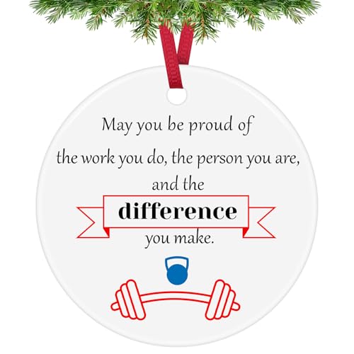 Fitness Instructor Gift Appreciation Gifts Ceramic Ornament Fitness Trainer Gift Fitness Lovers Gifts Thank You Gift Personal Trainer Gift Gym Workout Gifts Employee Coworker Christmas Retirement Gift