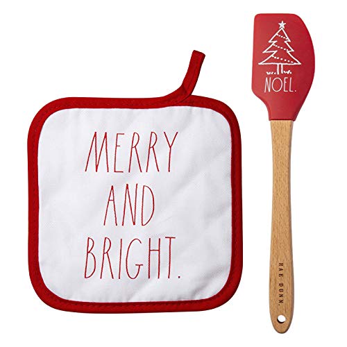 Rae Dunn Collection 2 Piece Holiday Baking Set with Potholder- by Cook with Color