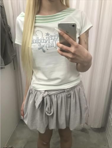 Image of Kawaii Cutecore Harajuku Y2k 2000s Tops Summer Preppy Aesthetic Alt Goth Emo Short Sleeve Graphic Tees