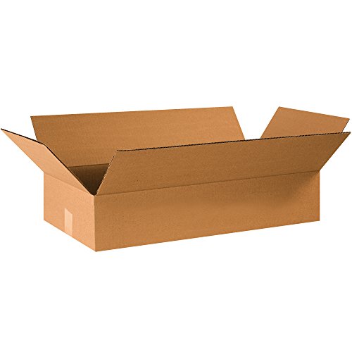 Image of BOX USA24 x 12 x 4 inch Flat Corrugated Boxes 24 inchL x 12 inchW x 4 inchH, Pack of 26| Shipping, Packaging, Moving, Storage Box for Home or Business, Strong Wholesale Bulk Boxes