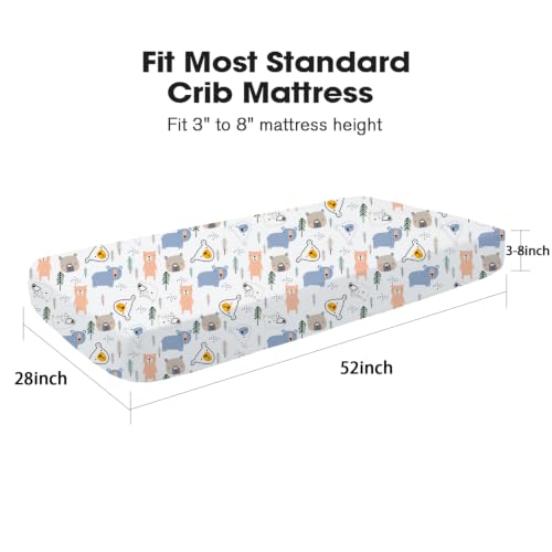 Image of Little Grape Land Crib Sheets for Boys and Girls, 2pk Baby Crib Fitted Sheet for Standard Size Crib and Toddler Mattress, Super Soft Baby Sheet