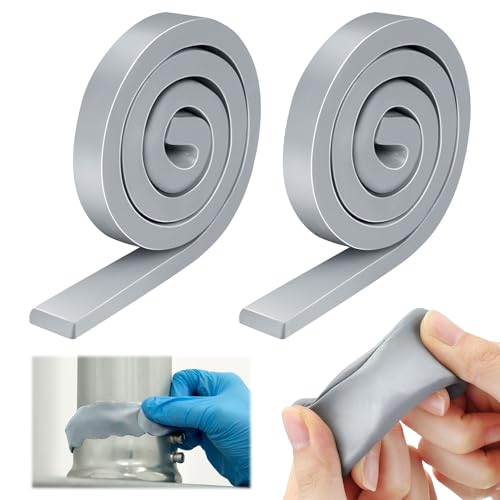 ElectricWise Moldable Silicone Putty, Non Hardening Multi Purpose Duct Seal Compound for Metal, Glass, Wood, Ceramic, Crafts, Heat Resistant and Waterproof, 1.5 ft x 0.32 in (Grey,2 Pack)