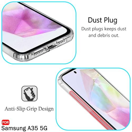 Image of TheGiftKart Back Cover Soft Case for Samsung Galaxy A35 5G | Best Camera Protection | Inbuilt Dust Plugs & Anti-Slip Grip | Ultra Clear Slim Back Cover Case for Samsung A35 5G (Silicone, Transparent)