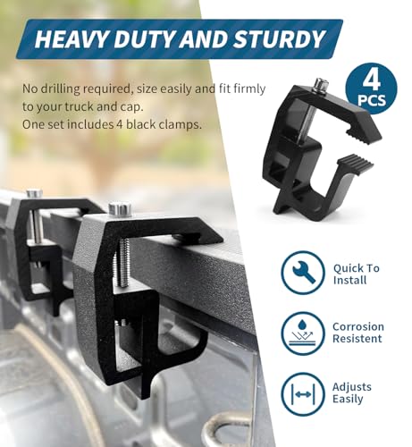 Image of MaxxHaul 50843 Mounting Clamps - 4 PCS - For MaxxHaul 50613 /50614 / 50621 Aluminum Truck Racks