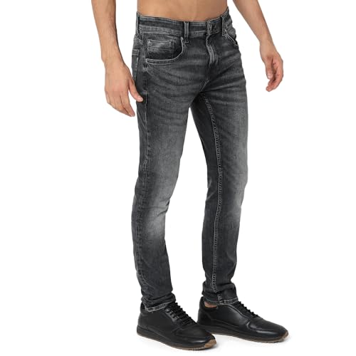 Image of Spykar Men's Kano Slim Fit Mid-Rise Jeans (Ankle Length)