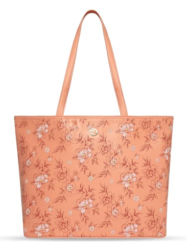 Image of Caprese Snow Tote Bag, Large | Stylish Floral Print Handbag for Women with Laptop Compartment | Spacious, Versatile Office & Daily Essentials Tote | Shoulder Straps, Zipper Closure