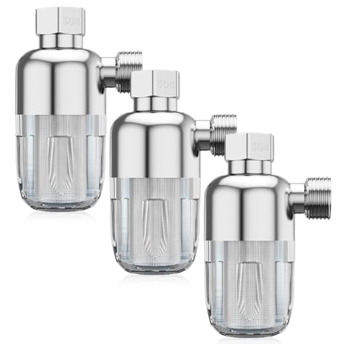 3 Filtri Dell'acqua Per Doccia, Prefiltro Per Sistema Idrico, 1/2 Pollici, Filtro Anticalcare In Acciaio Inox Da 40 μM, Filtra Efficacemente Le Impurità Per Toilette/Lavatrice/Rubinetto