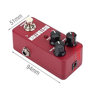 KEYREN Pédale de Guitare, Mini pédale 6.35mm d'effet de Distorsion en Alliage d'aluminium FDS-2 pour Guitares – Image 4