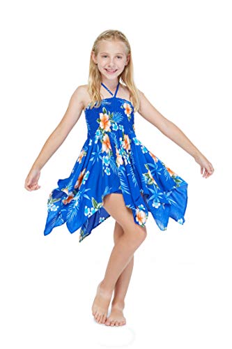 Mother & Daughter Matching Hawaiian Luau Dress Gypsy in Hibiscus4