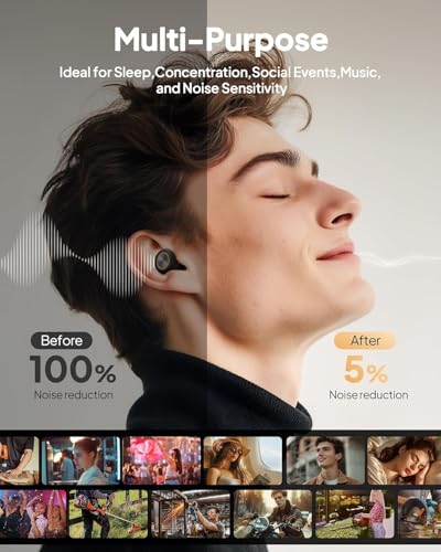 Image of Ear Plugs for Sleeping, Soft Reusable Silicone EarPlugs for Sleep, Noise Cancelling 45dB Earbuds with 8 Eartips and Case, High-Fidelity Ear Plugs for Noise Reduction&Snoring, Concerts, Work, Airplane
