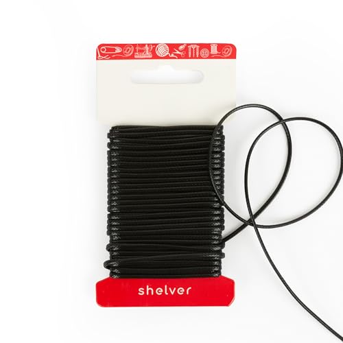 Necklace Cord Waxed Cotton Cord for Jewellery Making and Craft Projects (Black - 2mm)