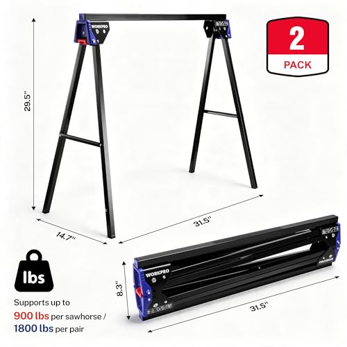 WORKPRO Folding Sawhorses