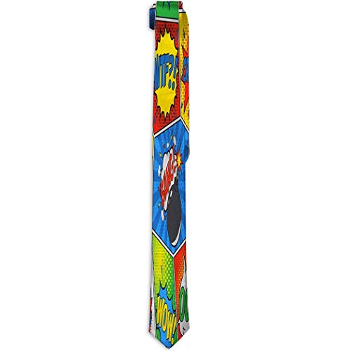 Cravatta di seta da uomo Cravatta Comic Pop Art Fumetti retrò Bomb Bomb Sfondo Fumetti Colorato