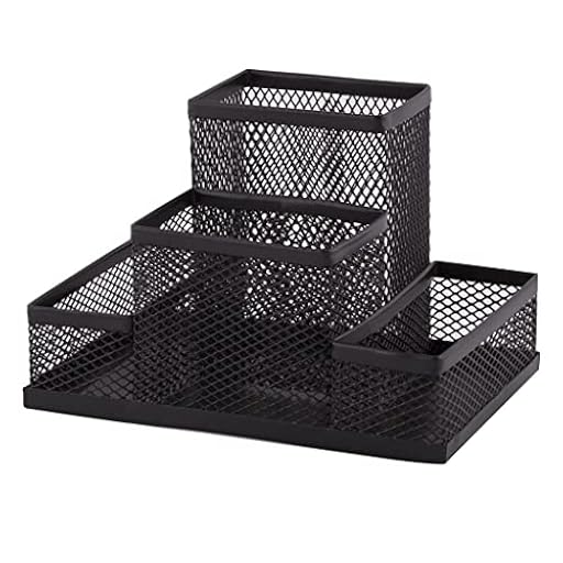 D.RECT ​​Organizador de Escritorio | Portalápices de Metal con Soporte de Malla para Notas | 103 x 154 x 103 mm | Multifuncional | Accesorio de Almacenamiento de Oficina | Negro | Ya disponible en tu tienda friki favorita! En mundofriki.es!