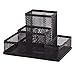 Produktbild D.RECT Schreibtischorganizer | Stiftehalter Schreibtisch Stifteköcher Tisch-Organizer aus Metall | Büroablage mit Zettelhalter Mesh | 103x154x103mm Schwarz